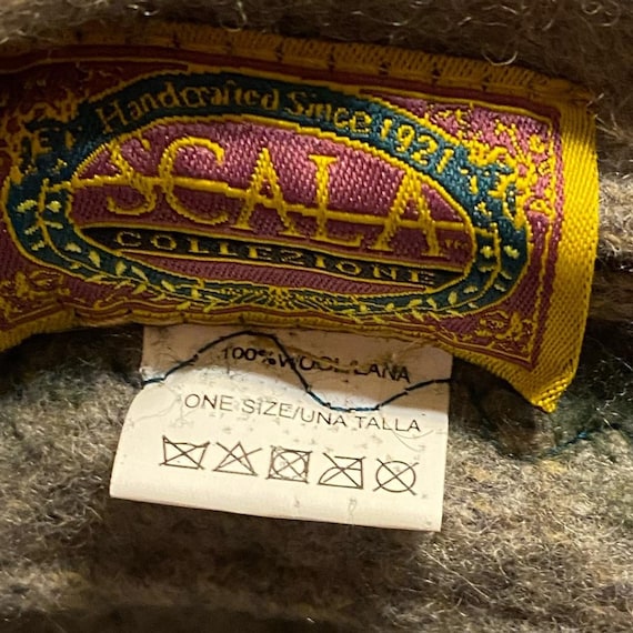 Scala NWT Grey Wool Felt Cloche Hat with Green Ac… - image 7