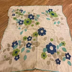 Vintage Chiffon Scarf Floral