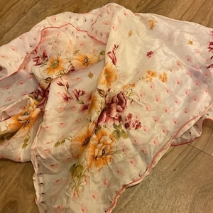 Vintage Silk Floral Scarf