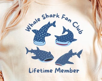 Whale Shark Fan Club Shirt, Comfort Colors® Whale Shark Tee, Marine Biology Gift, Beachy Ocean Lover Sweatshirt, Shark Lover T Shirt