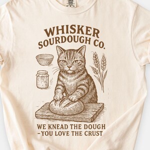 Funny Cat Sourdough Sweatshirt, Comfort Colors® Baking Crewneck, Sourdough Starter Gift, Vintage Bread Maker Shirt, Cat Lover Baker T-Shirt