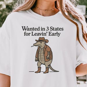 Armadillo Cowboy Shirt, Comfort Colors Off-White T-Shirt, Armadillo Tee, Homebody Shirt, Weird Core Silly Shirts, Sarcastic Shirt,Meme Shirt