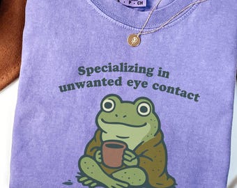 Comfort Colors® Frosch-Shirt, lustiges Weirdcore-Kröten-T-Shirt, Vintage übergroße Grafik für Frosch-Liebhaber