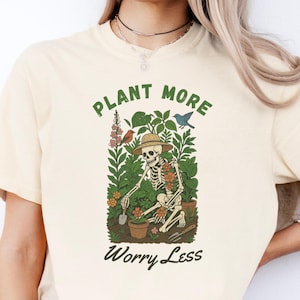 Plant Lover Shirt, Comfort Colors Shirt, Gardener Skeleton Tee, Botanical Gardening Shirt, Plant Lover Gift Unisex Shirt, Funny Plant Shirt