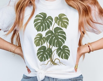 Monstera Botanical Shirt, Comfort Colors® Plant Lover Tee, Colorful Houseplant Graphic, Nature Gift for Her, Botanical Garden T-shirt