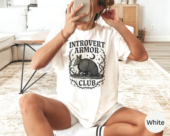 Armadillo Introvert Armor Club Shirt, Comfort Colors Armadillo Tee, Gothic Weirdcore Retro Shirt, Sarcastic Introvert Humor Tee, Texas Gift