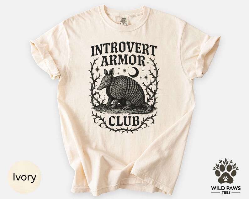 Gordeldier introvert pantserclubshirt, comfort kleuren gordeldier-shirt, gothic Weirdcore retro-shirt, sarcastisch introvert humor-T-shirt afbeelding 1