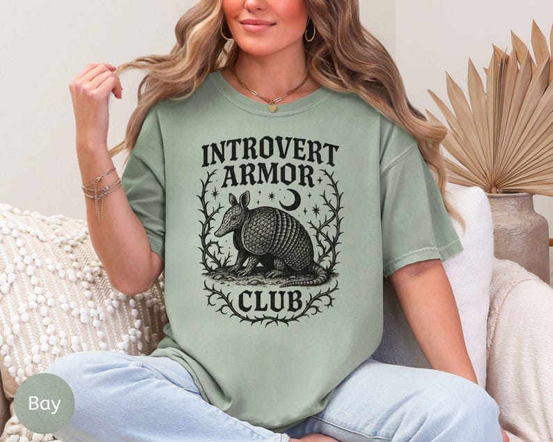 Gordeldier introvert pantserclubshirt, comfort kleuren gordeldier-shirt, gothic Weirdcore retro-shirt, sarcastisch introvert humor-T-shirt afbeelding 11