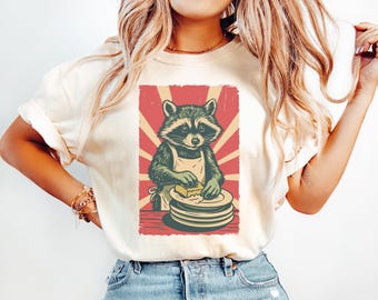 Raccoon Shirt, Funny Raccoon Dish Washing Shirt, Cute Raccoon Retro Shirt, Comfort Colors  Trash Panda Tee, Raccoon Lover Gift, Raccoon Meme