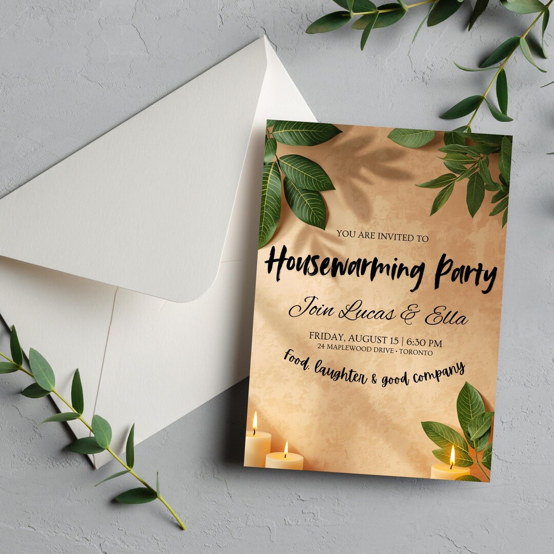 Housewarming Party Invitation, New Home Celebration Invite, Editable ...