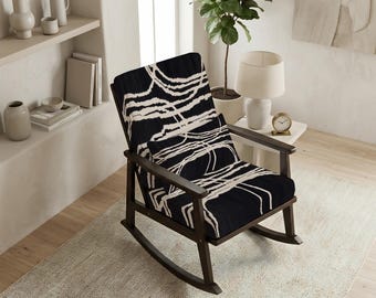 Living Furniture, Library Chair, Kilim Fabric, Wooden Glider, Padded Chair, Gift for Dad, Statement Piece, Maximalist Decor