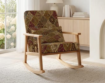 Unique Seat, Custom Fabric, Custom Armchair, Patio Decor, Handmade Furniture, Rocking Chair, Handmade Upholstery