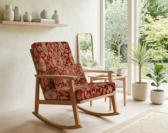 Midcentury Seat, Chair with Cushion, Nursery Rocking, Luxury Chair, Vintage Style Seater, Garden Seater, Coastal Decor