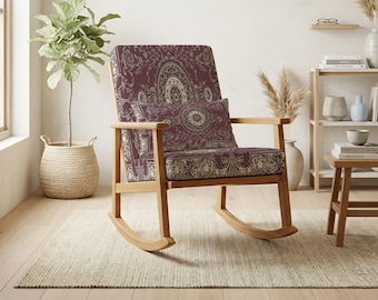 Kilim Decor, Terrace Seater, Boho Accent Chair, Relax Accent Chair, Chair with Cushion, Upholstered Glider, Living Room Chair