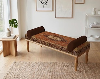 best selling bench, ethnic bench, boho home decor, durable bench, printed fabric bench, hallway decor, decorative seating