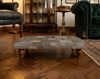 bedruckter Kelim Hocker, traditionelles Muster, Geschenk für Mutter, gemusterter Fußhocker, Boho Sitzplatz, Budget Dekor, Öko-Stoffhocker
