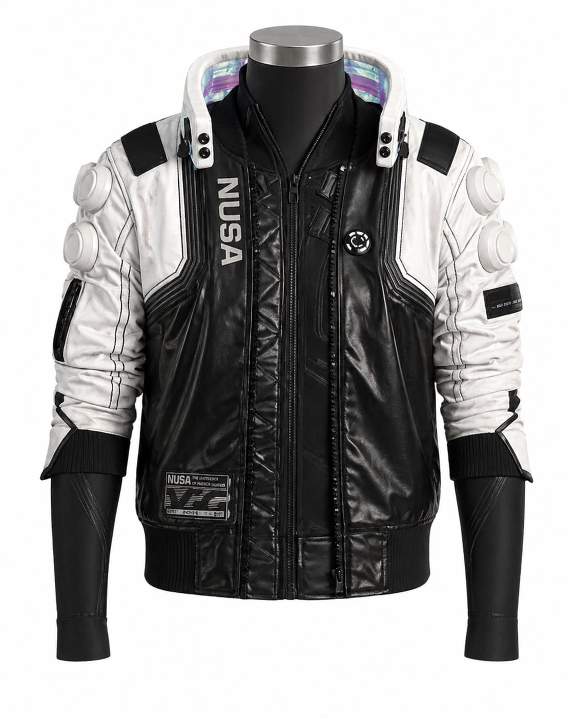 Cyberpunk V Infiltrator Inspired Leather Jacket | White Cyberpunk