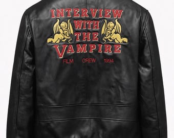 Interview with The Vampire Handmade Real Leather Black Jacket Gothic Costume Coat