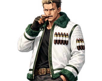 Smoker Marine Inspired S2 One Piece Jacket, Callum Kerr B3 Shearling Fur Leather Anime Fans Coat