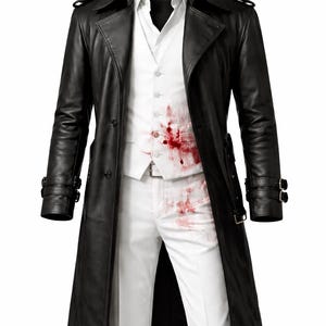 Handmade Resident Evil Requiem Zeno Black Leather Coat - RE9 Zeno Cosplay Gamer Inspired Costume