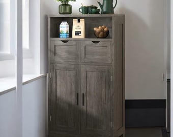Modern Kitchen Cupboard Storage Cabinet with Drawers & Doors