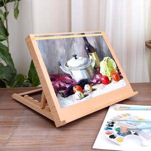 Adjustable Wood Art Easel – Desktop Drawing Board 47×36×3.5cm