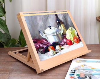Verstellbare Holzkunst – Schreibtisch-Zeichenplatte 47×36×3.5 cm