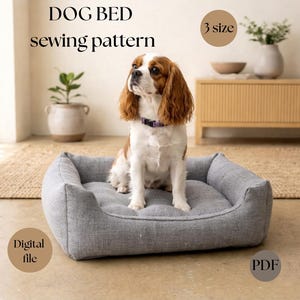 Dog Bed Sewing Pattern, Beginner Friendly DIY Pet Cushion (PDF Download)