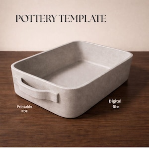 Mall för ugnsform i keramik | Mönster för rektangulär keramisk platta (digital nedladdning)