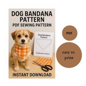 Dog bandanas sewing pattern, dog bandana sewing pattern, bandana tamplate, pattern pdf, bandana pattern