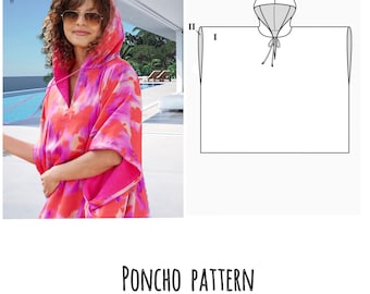 Poncho Sewing Pattern: One Size (PDF Pattern)