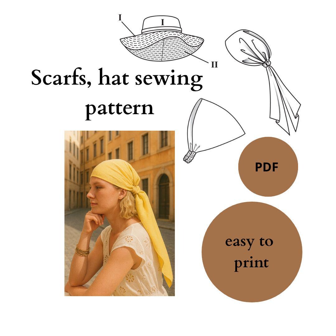 Scarf Sewing Pattern, Printable Pdf, Sewing Tamplate, Sewing Patter ...