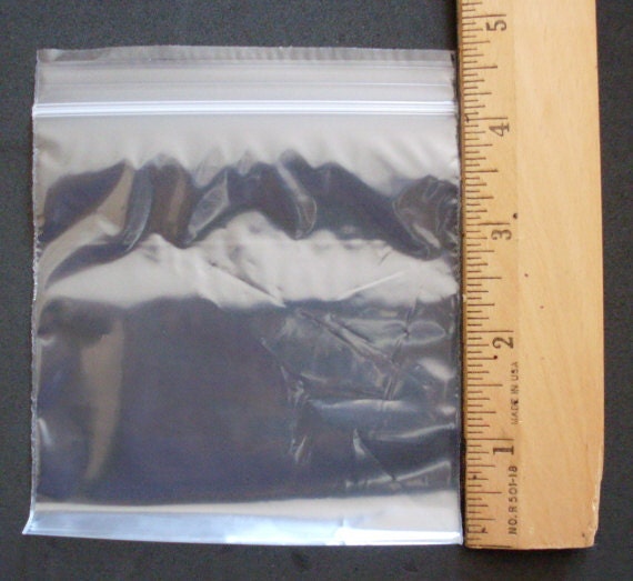Plastic Bags | 4 x 4 Inch Zip Close | 100 Count | 2 mil Thick