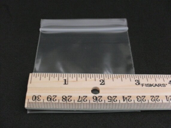 Plastic Bags | 3 x 3 Inch 100 Count | Zip Close Bags | 2 mil Thick |