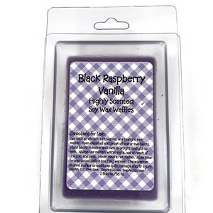 Black Raspberry Vanilla Scented Soy Wax Melts Wax Waffles Highly Scented image 1