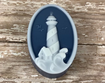 Lighthouse Oval Bar Soap | One Soap | Ocean Themed Soap | Sea Soap | Nautical Themed Soap | Gift for Her | Gift for Him | Detergent Free