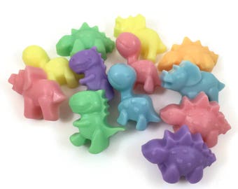 Dinosaur Soap Set of 10 Little Dinosaur Goat's Milk Soaps | Unwrapped Dinosaur Favor Soaps | Gift for Kids