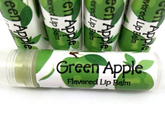 Green Apple Flavored Lip Balm | Gift for Her | Gift for Him | Bridesmaid Gift | Stocking Stuffer | Gift for Friend