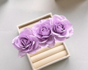 Épingles à cheveux fleurs lilas de mariage, roses lilas
