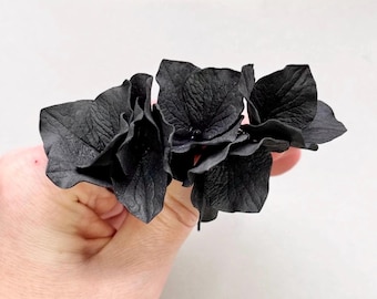 Black Flower Wedding Hair Pins: Bridal Hair Accessories