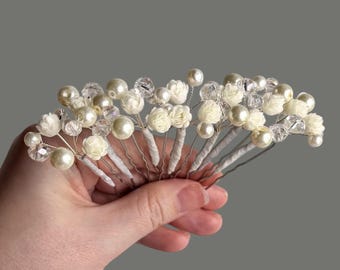 Pearl Flower Hair Pins Bridal Baby's Breath Hair Accessories