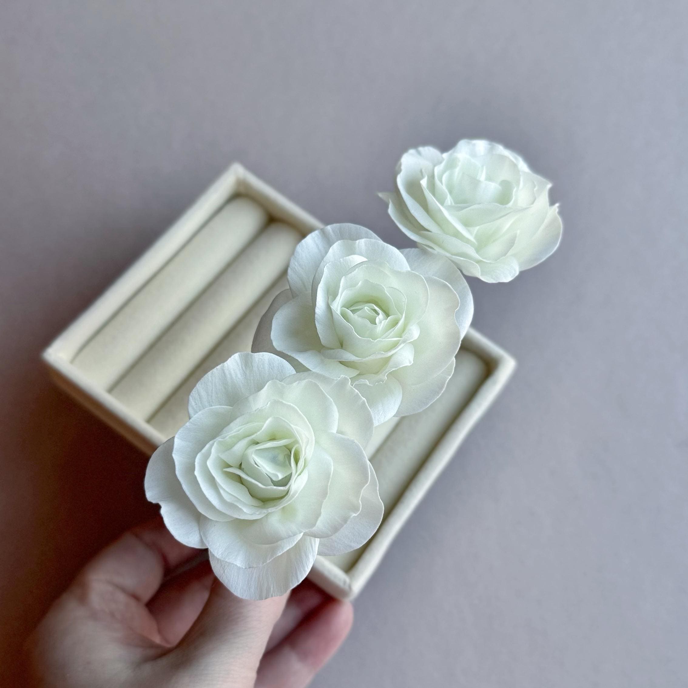 Wedding Ivory Flowers Hair Pins, Ivory Roses - Etsy