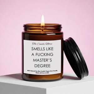 Master’s Degree Graduation Gift – Funny Soy Candle – College Grad Gift – Best Friend Graduation – Funny Gift for Sister – Congrats Candle
