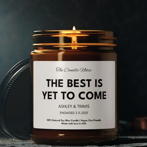 Personalized newly engaged gift, Funny engagement gift for couple, Congratulations gift for bride Scented candle custom married gift for her