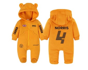 Lando Norris McLaren baby suit | F1 gift | Cotton romper