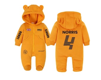 Traje de bebé de Lando Norris McLaren / Regalo de F1 / Pelele de algodón