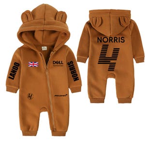 Combinaison bébé Lando Norris 4, barboteuse bébé Lando Norris, cadeau ester, costume bébé en coton, vêtements McLaren F1, cadeau d&#39;anniversaire cadeau d&#39;anniversaire, cadeau de Noël