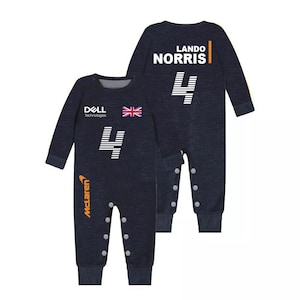 Combinaison bébé Lando Norris, barboteuse bébé Lando Norris, cadeau ester, combinaison bébé ln4, barboteuse bébé McLaren, cadeau d&#39;anniversaire cadeau d&#39;anniversaire, cadeau de Noël