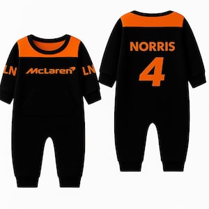 Combinaison bébé Lando Norris, barboteuse bébé Lando Norris, cadeau ester, combinaison bébé ln4, cadeau F1, vêtement F1, cadeau d&#39;anniversaire cadeau d&#39;anniversaire, cadeau de Noël