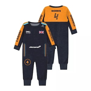 Combinaison bébé Lando Norris 4, barboteuse bébé Lando Norris, cadeau ester, vêtements bébé F1, barboteuse bébé McLaren, vêtements cadeau d&#39;anniversaire, cadeau de Noël